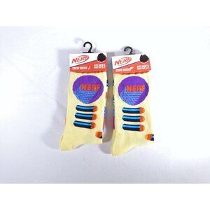 2 Pairs NERF Dart Novelty Crew Socks 6-12